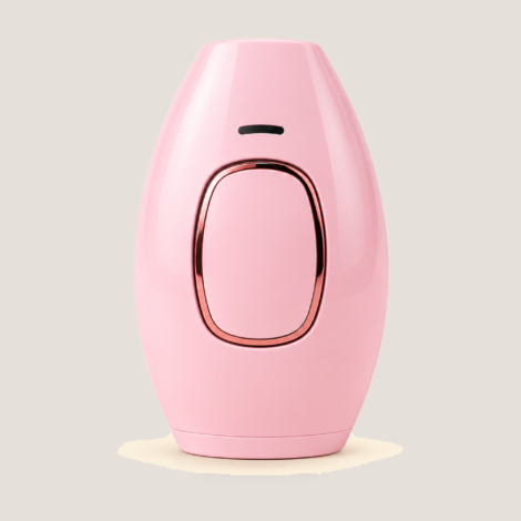 Mini IPL laser hair removal device UAE – white handset with gold trim and flash window for full body use