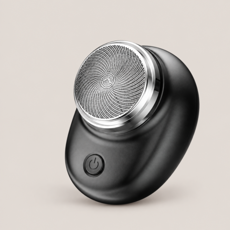 Waterproof electric razor UAE – black rechargeable shaver with detachable mesh head and power button